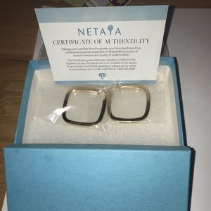 Gold-plated Bronze Square Hoop Earrings